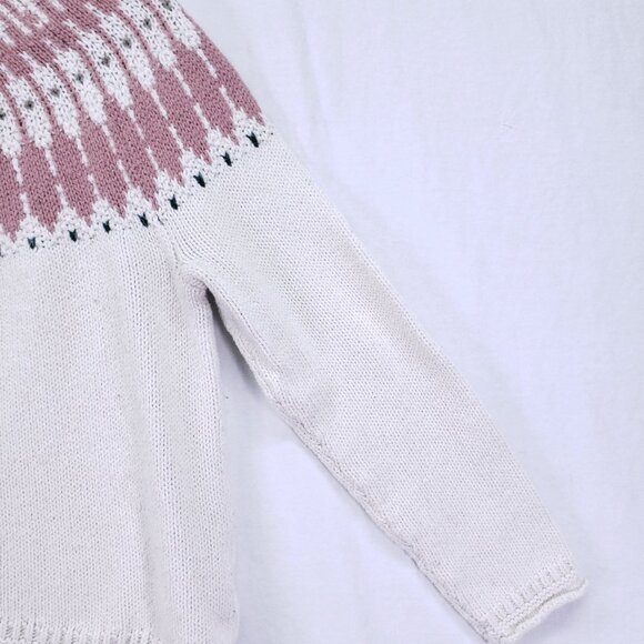 Madewell Cream Fair Isle Keaton Crew New Pullover Cozy Knit Sweater Size M - Picture 10 of 14